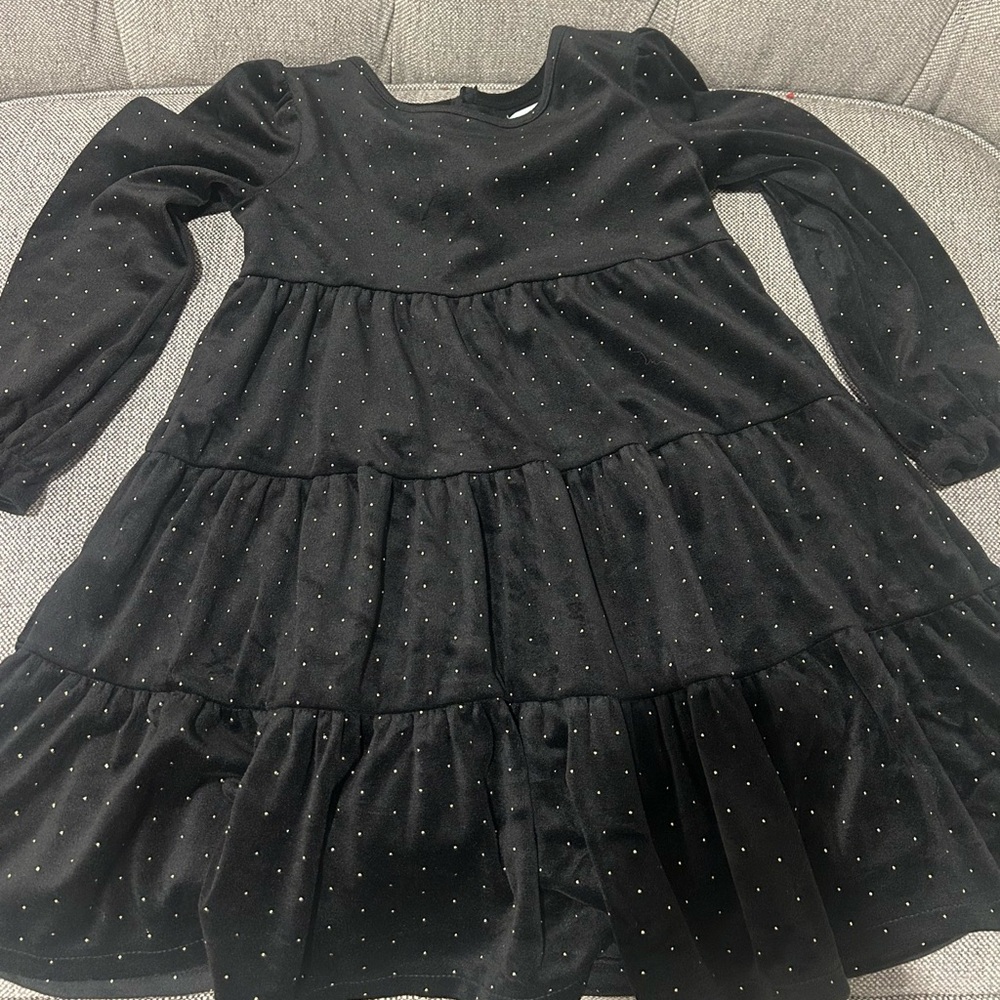 Tahari Black Kids Dress with Gold Dots